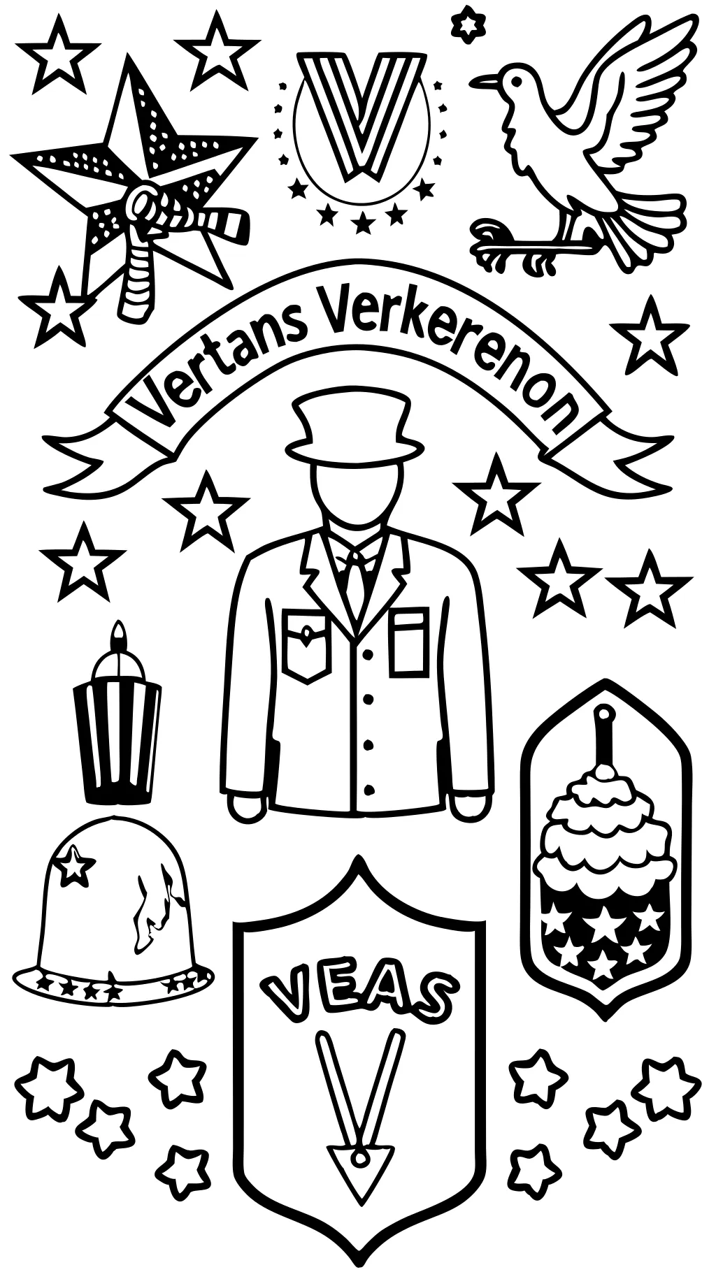 páginas para colorear del día veterano